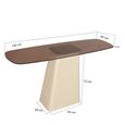 Brix Mylon Console Table - Off White - Glass and Metal