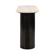 Hampton Travertine Beige Top Console Table with Black Fluted Base