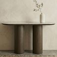 Langford Console Table - Oval - Brown - Ceramic and Oak