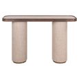 Willox Curved Console Table - Beige and Brown - Oak