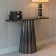 Barwick Console Table - Oval - Antique Brass - Glass and Metal