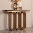 Locarno Console Table - Oval - Black and Brushed Gold - Ceramic and Metal
