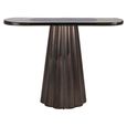 Barwick Console Table - Oval - Antique Brass - Glass and Metal