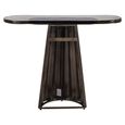 Barwick Console Table - Oval - Antique Brass - Glass and Metal