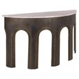 Sanchis Console Table - Half Moon - Antique Brass - Marble and Aluminum