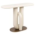 Winslow Console Table - Oval - White and Gold - Metal