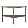 Willow Console Table - Half Moon - Tobacco Walnut and Beige - Wood and Marble Effect