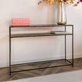 Chandon Champagne Gold Console Table with Shelf