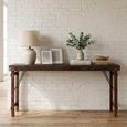 Lucas Console Table - Folding Legs - Rustic Brown - Reclaimed Wood