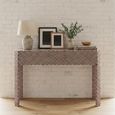 Vivaro Console Table - Geometric Pattern - White - Bone Inlay