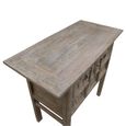 Carved Console Table - 2 Drawer - Rustic Natural - Elm Wood