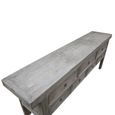 Console Table - 7 Drawer - Low - Rustic Weathered Grey - Elm Wood