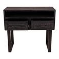 Dalst Carved Console Table - 2 Drawer - Black - Dark Wood