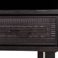 Dalst Carved Console Table - 2 Drawer - Black - Dark Wood