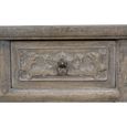 Hand Carved Console Table - 3 Drawer - Grey - Solid Wood
