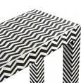 Vicenza Console Table - Chevron - White - Bone Inlay