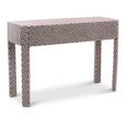 Vivaro Console Table - Geometric Pattern - White - Bone Inlay