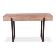 Yantai Console Table - Natural and Black - Pine Wood and Metal