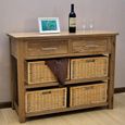 Clearance - Mobel Oak Basket Console Table - FSS17412