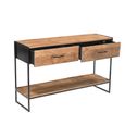 Elin Console Table - 2 Drawer - Natural - Mango Wood