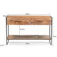 Elin Console Table - 2 Drawer - Natural - Mango Wood