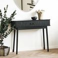Nikko Fluted Console Table - 2 Door - Tapered Legs - Black