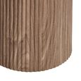 Athens Console Table - Oval - Fluted Base - White and Brown - Ceramic and Wooden