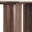 Delphi Curved Console Table - Oval - Pedestal Base - Dark Brown - Ceramic and Wooden