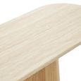 Larvik Console Table - Oval - Pedestal Base - Off White and Natural - Granite and Wooden