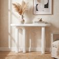 Archie Curved Console Table - Oval - U Legs - White