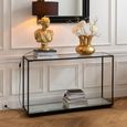 Console Table - Clear and Black - Glass and Metal