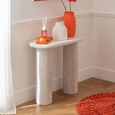 Curved Console Table - Oval - Off White - Marble