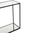 Console Table - Clear and Black - Glass and Metal