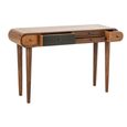 Curved Console Table - 5 Drawer - Natural and Black - Mango Wood