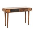 Curved Console Table - 5 Drawer - Natural and Black - Mango Wood