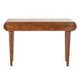 Curved Console Table - 5 Drawer - Natural and Black - Mango Wood