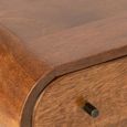 Curved Console Table - 5 Drawer - Natural and Black - Mango Wood