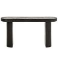 Curved Console Table - Oval - Black - Mango Wood