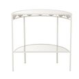 Fish Console Table - Half Moon - Light Blue and White - Glass and Metal