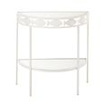 Fish Console Table - Half Moon - White - Glass and Metal