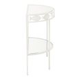 Fish Console Table - Half Moon - White - Glass and Metal