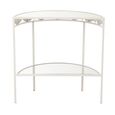 Fish Console Table - Half Moon - White - Glass and Metal