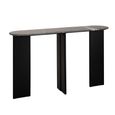 Mathilde Console Table - Oval - Panel Base - Black - Marble Top