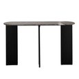 Mathilde Console Table - Oval - Panel Base - Black - Marble Top
