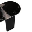 Mathilde Console Table - Oval - Panel Base - Black - Marble Top