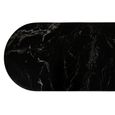 Mathilde Console Table - Oval - Panel Base - Black - Marble Top