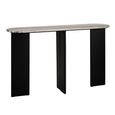 Mathilde Console Table - Oval - Panel Base - Black and Grey - Marble Top