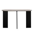 Mathilde Console Table - Oval - Panel Base - Black and Grey - Marble Top