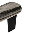 Mathilde Console Table - Oval - Panel Base - Black and Grey - Marble Top