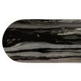 Mathilde Console Table - Oval - Panel Base - Black and Grey - Marble Top